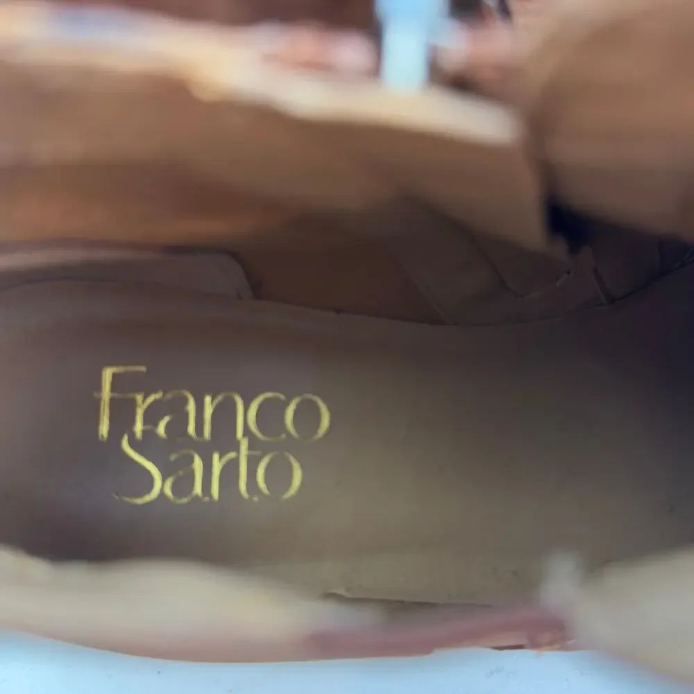 Franco Sarto Caramel Leather Zipper Classic Timeless Booties Women's Size 8